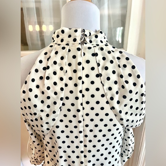 EUC SZ 4 Stunning Silk Erdem Polka Dot Tie Blouse - Picture 5 of 8